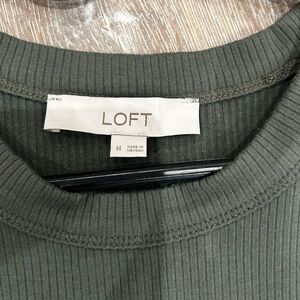 LOFT Women's Olive Green Ribbed Tank Dress